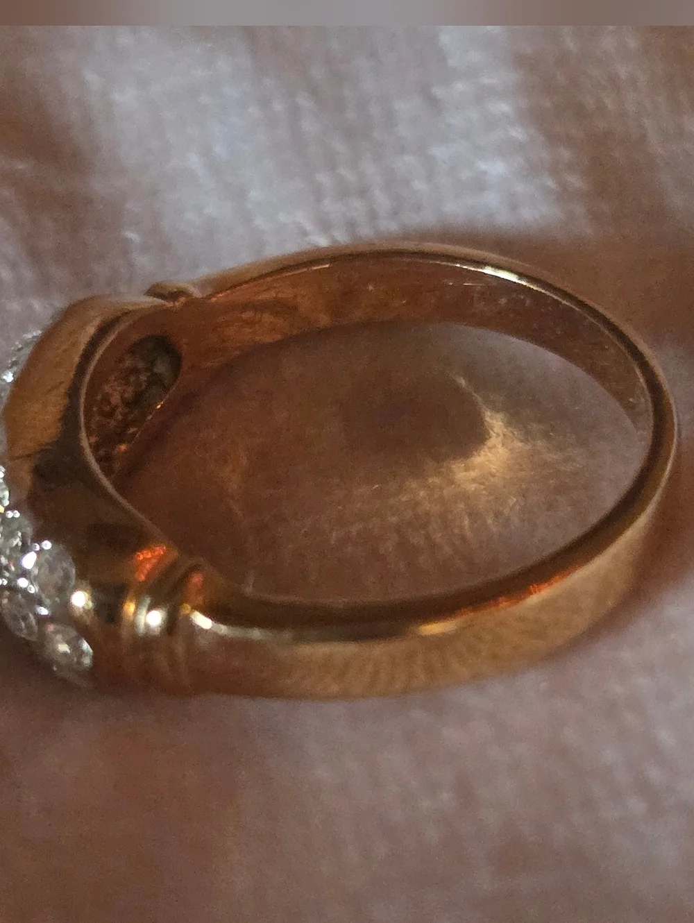 Gold Tone Crystal Pave Ring